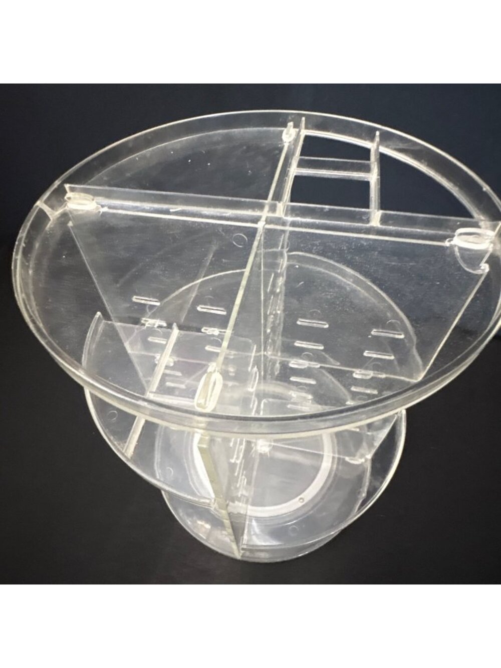Clear Acrylic Makeup Organizer Storage Carousel With Adjustable Compartments - Picture 6 of 9